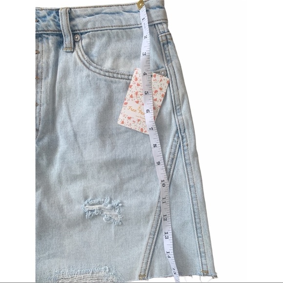Nwt Free People Ripped Denim Mini Skirt Montauk - Picture 10 of 12